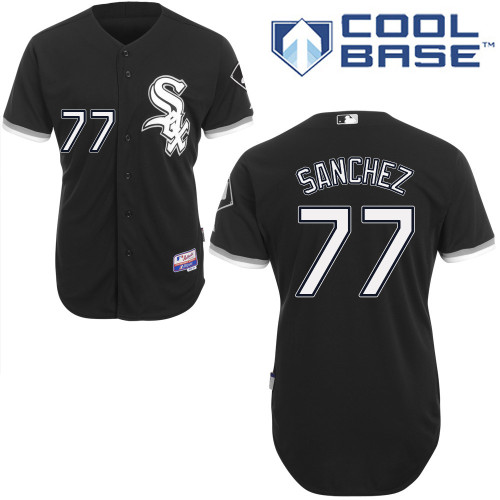Carlos Sanchez #77 MLB Jersey-Chicago White Sox Men's Authentic Alternate Home Black Cool Base Baseball Jersey